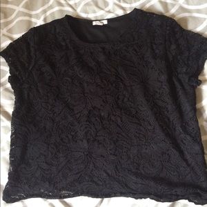 lacy black cropped top